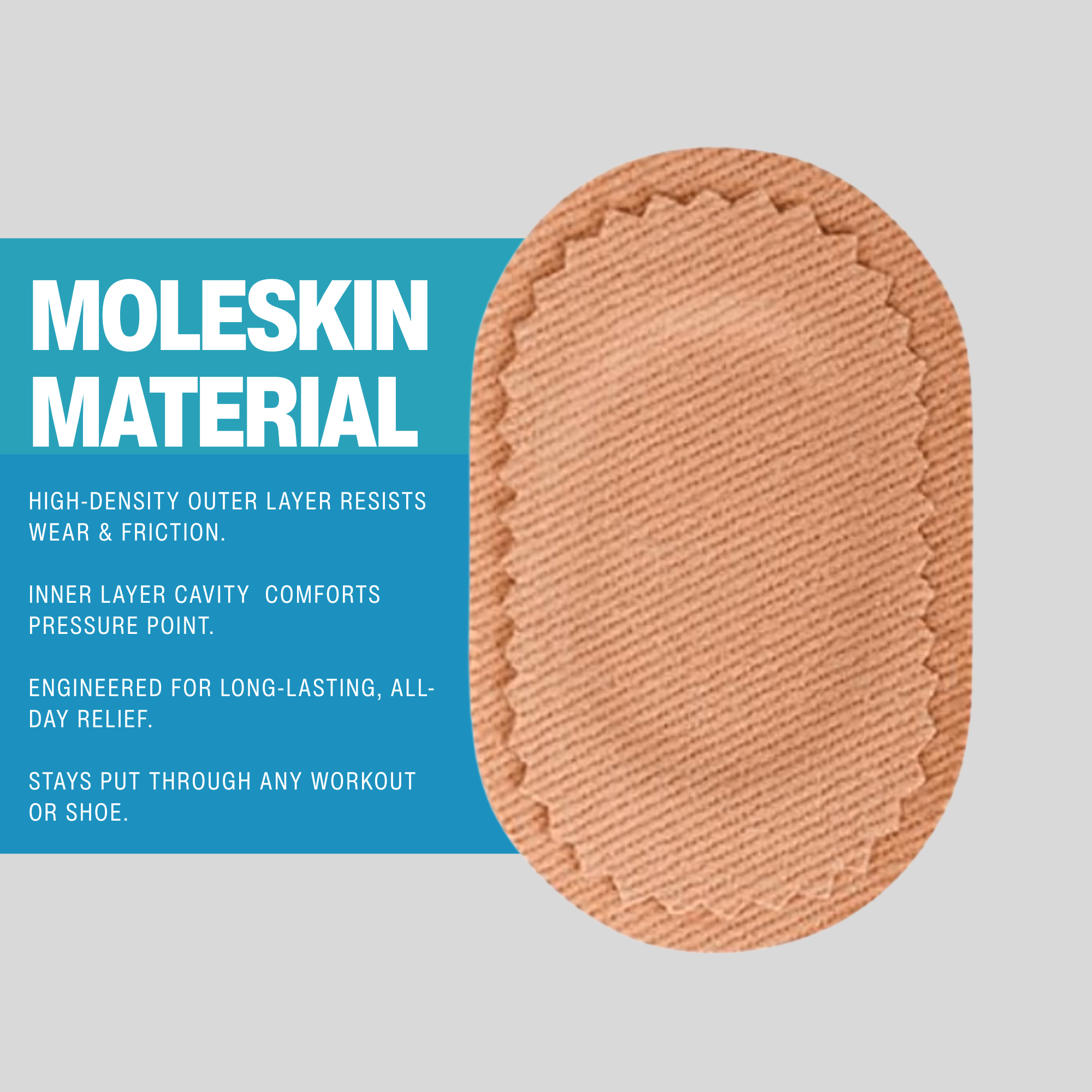 dual layer moleskin patch